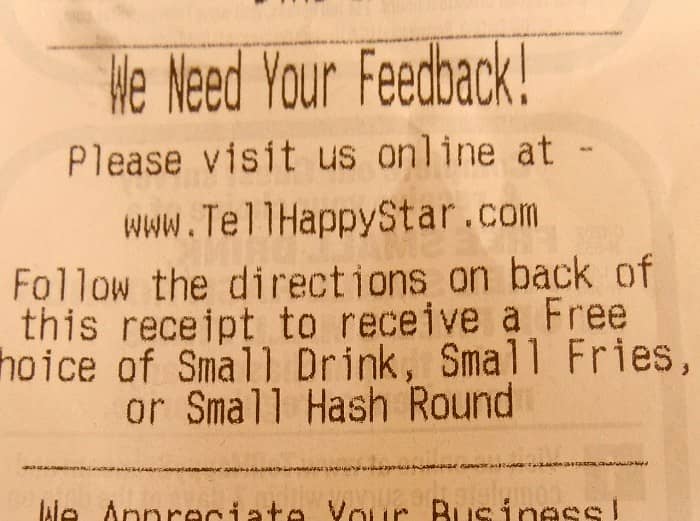  Tellhappystar - Get a Coupon Code - Hardee's Survey